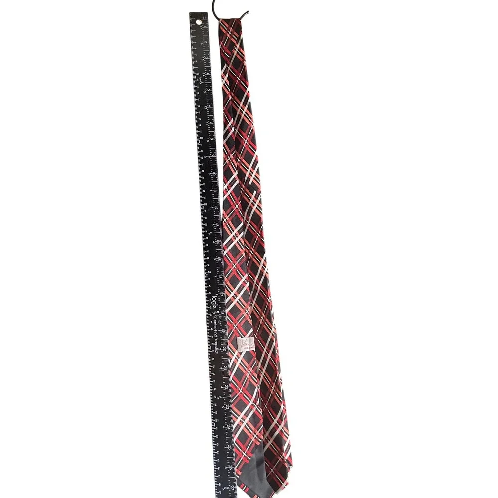 Vera Bradley For Baarqaard Mens Red Plaid Silk Necktie Formal Business Accessory
